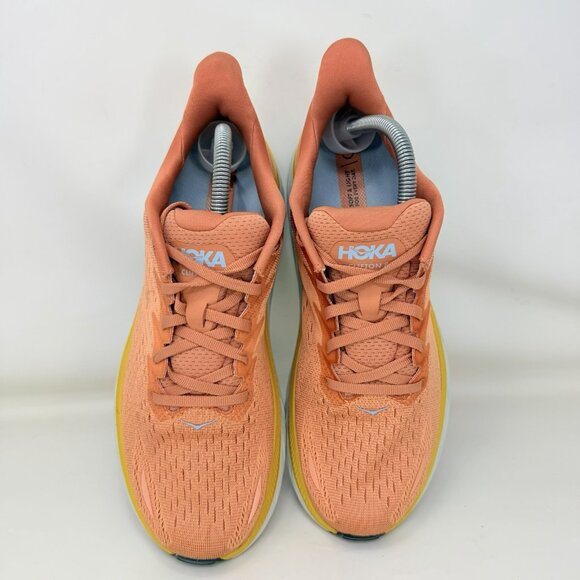 Hoka One Clifton 8  Running Shoes Orange White Women’s Size 10 B - Picture 5 of 7